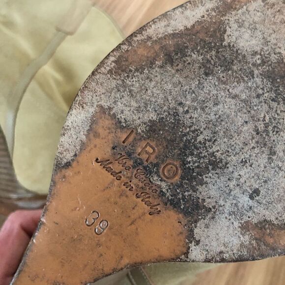 IRO Vero Cuoio Tan Suede Wedge Boots Booties Made In Italy - Picture 13 of 13